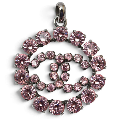 CC Logo Charm Silver-Tone Metal