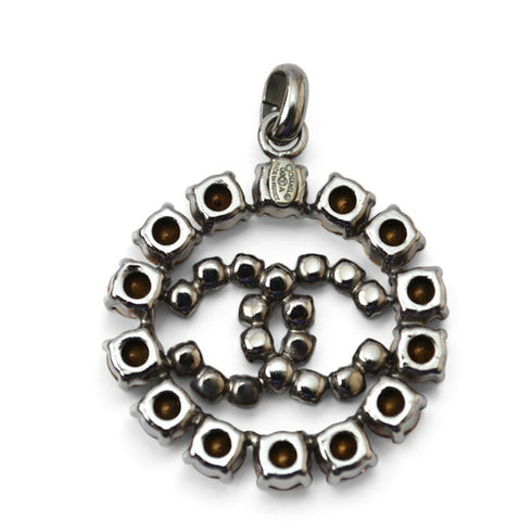 CC Logo Charm Silver-Tone Metal