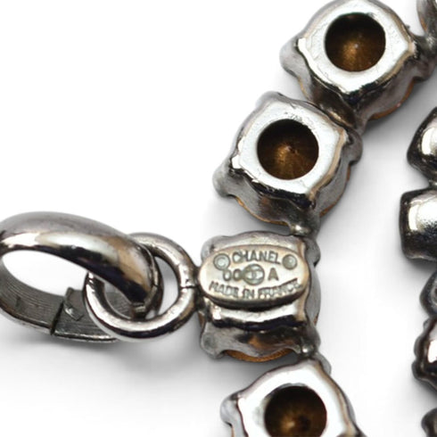 CC Logo Charm Silver-Tone Metal