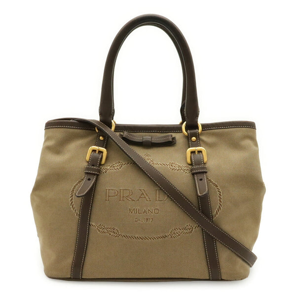 Logo Convertible Tote Canvas with Leather Medium