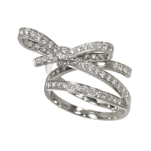 Ruban de Diamond Ring 18K White Gold Medium