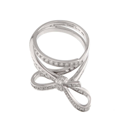 Ruban de Diamond Ring 18K White Gold Medium