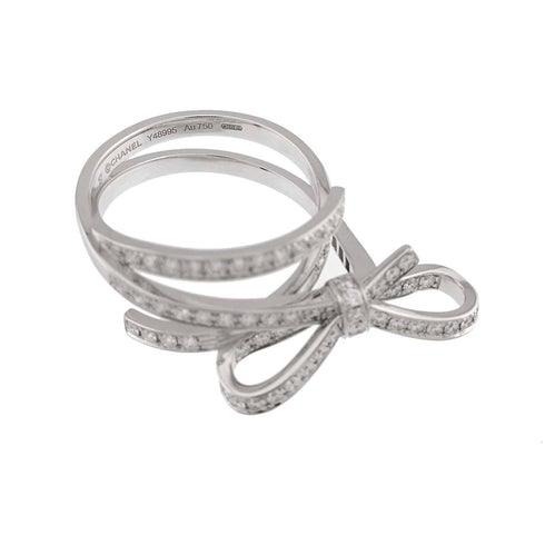 Ruban de Diamond Ring 18K White Gold Medium