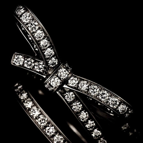 Ruban de Diamond Ring 18K White Gold Medium