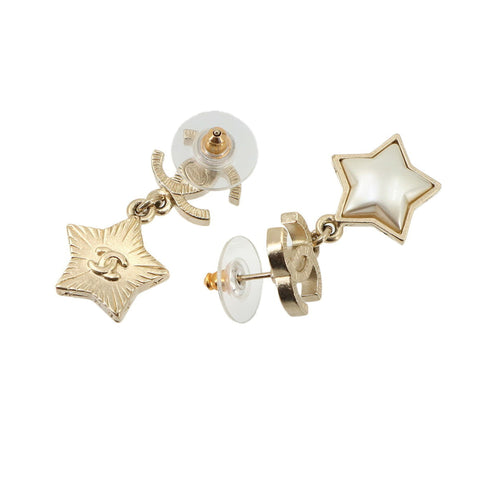 CC Logo Star Earrings Gold-Tone Metal Gold-Tone Metal