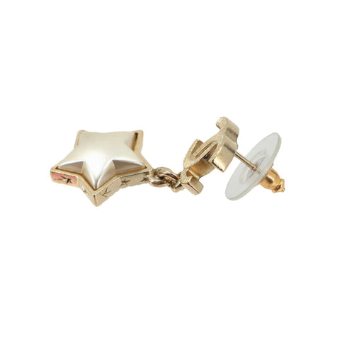 CC Logo Star Earrings Gold-Tone Metal Gold-Tone Metal
