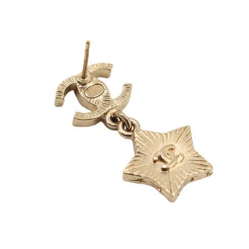 CC Logo Star Earrings Gold-Tone Metal Gold-Tone Metal
