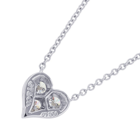 Sentimental Heart Pendant Necklace Platinum Mini with Diamond