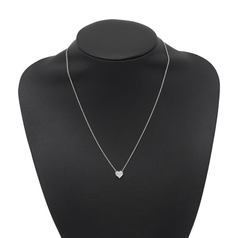 Sentimental Heart Pendant Necklace Platinum Mini with Diamond