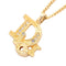Pendant Necklace Gold and Rhinestone