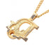 Pendant Necklace Gold and Rhinestone