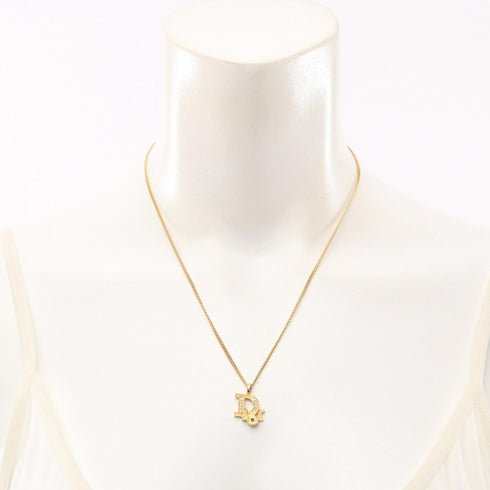 Pendant Necklace Gold and Rhinestone