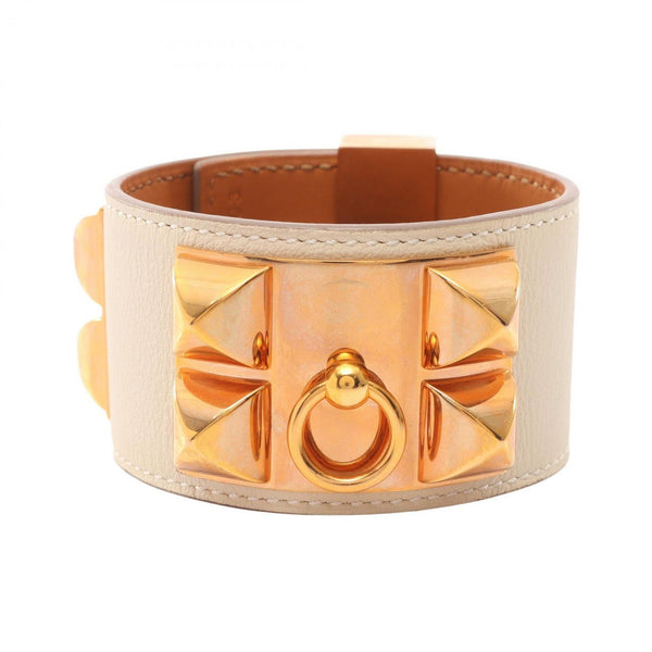 Bangle Gold and Swift Leather Bracelet