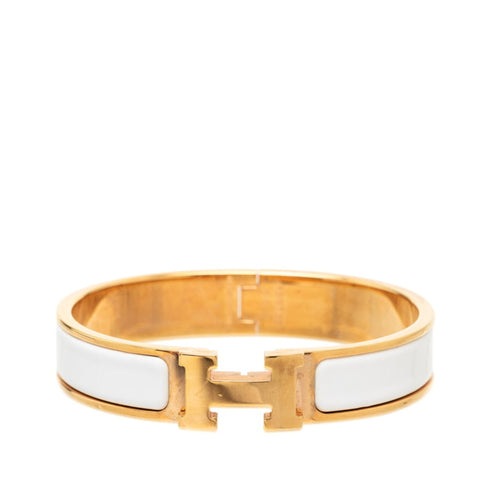 Click H Bracelet Gold and White Plated