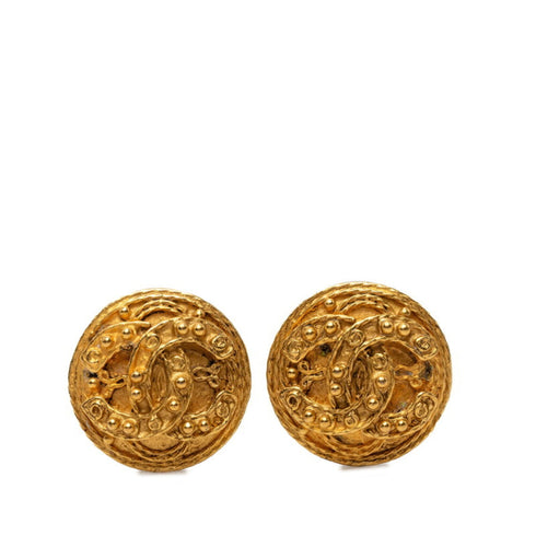 CC Logo Clip-On Earrings Metal Gold-Tone Metal