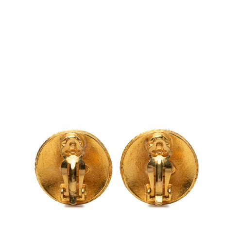 CC Logo Clip-On Earrings Metal Gold-Tone Metal