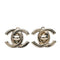CC Logo Clip-On Earrings Silver-Tone Metal Silver-Tone Metal