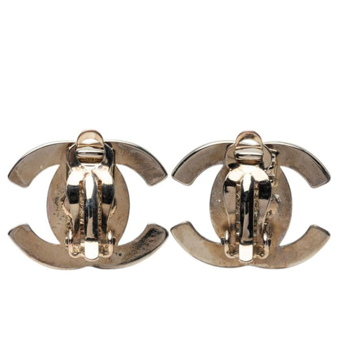 CC Logo Clip-On Earrings Silver-Tone Metal Silver-Tone Metal