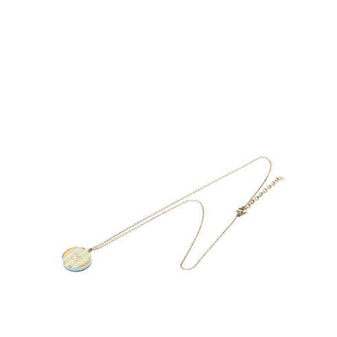 CC Logo Pendant Necklace Gold-Tone Metal