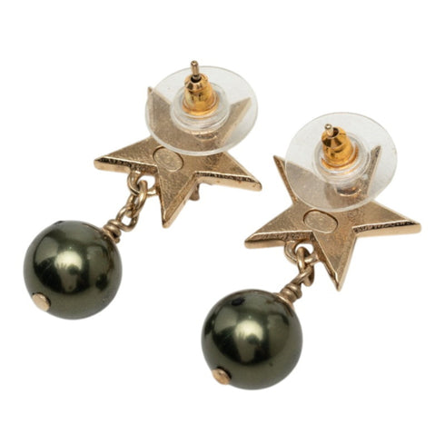 CC Logo Star Earrings Gold-Tone Metal Gold-Tone Metal