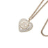CC Logo Chain Heart Pendant Necklace Silver-Tone Metal