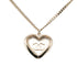 CC Logo Chain Heart Pendant Necklace Silver-Tone Metal