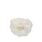 Camellia Brooch Metal White Fabric