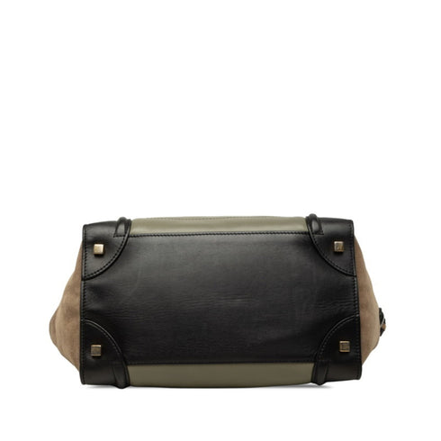 Tricolor Luggage Bag Leather Mini