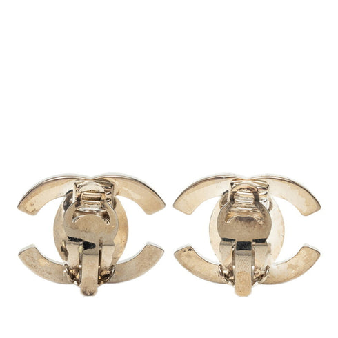 CC Logo Clip-On Earrings Silver-Tone Metal Silver-Tone Metal
