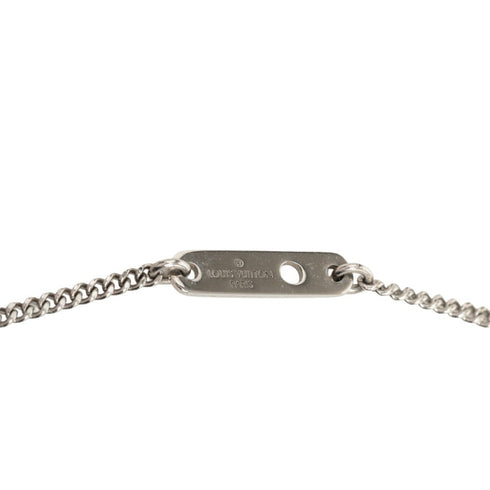 Damier Pendant Necklace Metal Silver