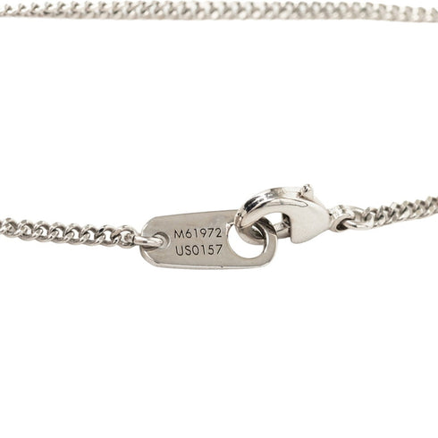 Damier Pendant Necklace Metal Silver