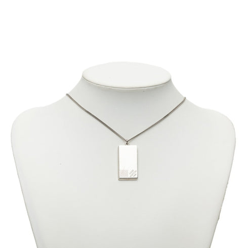 Damier Pendant Necklace Metal Silver