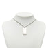 Damier Pendant Necklace Metal Silver