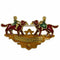 Vintage Brooch Metal Gold Green and Red
