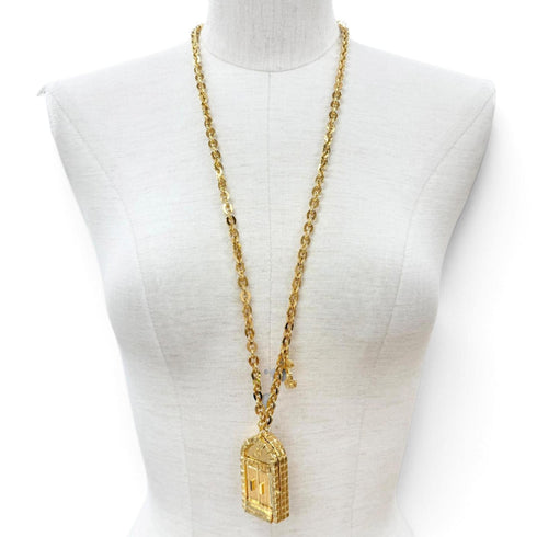CC Logo Pendant Necklace Metal