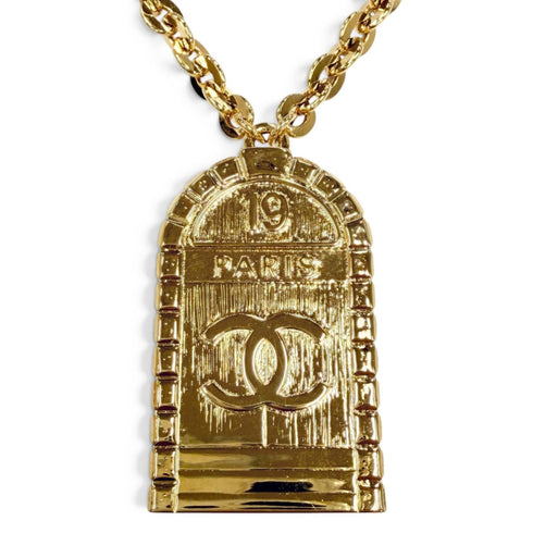 CC Logo Pendant Necklace Metal