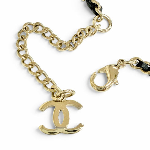 CC Logo Chain Pendant Necklace Gold-Tone Metal