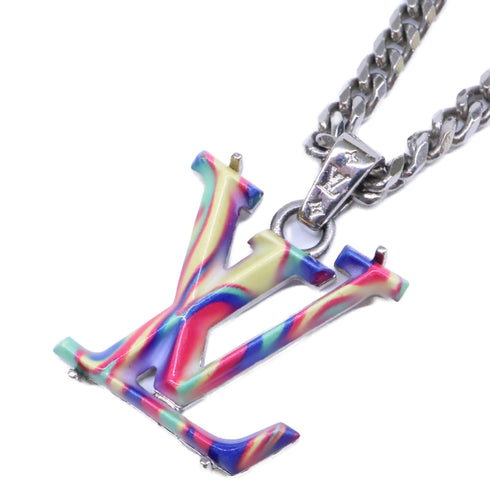 Pendant Necklace Metal Multicolor and Silver