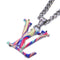 Pendant Necklace Metal Multicolor and Silver