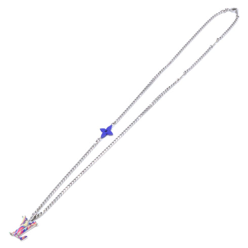 Pendant Necklace Metal Multicolor and Silver