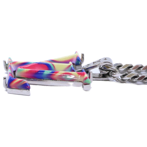Pendant Necklace Metal Multicolor and Silver