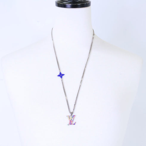 Pendant Necklace Metal Multicolor and Silver