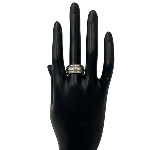 Vintage Grooved Double Line Ring Sterling Silver