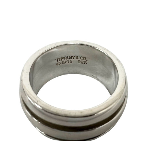 Vintage Grooved Double Line Ring Sterling Silver