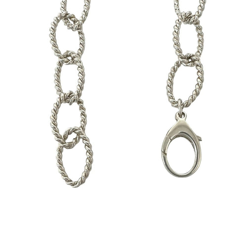 Vintage Oval Link Twist Bracelet Sterling Silver