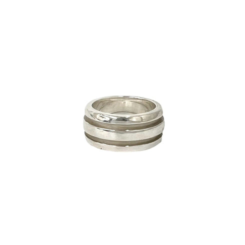 Vintage Double Band Ring Sterling Silver