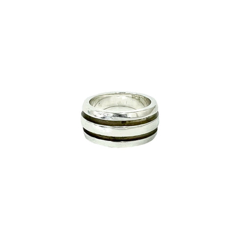 Vintage Double Band Ring Sterling Silver