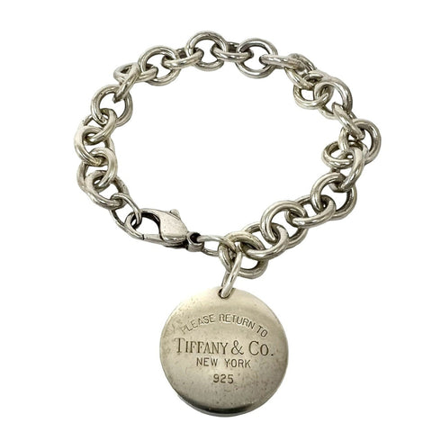 Vintage Round Tag Bracelet Sterling Silver