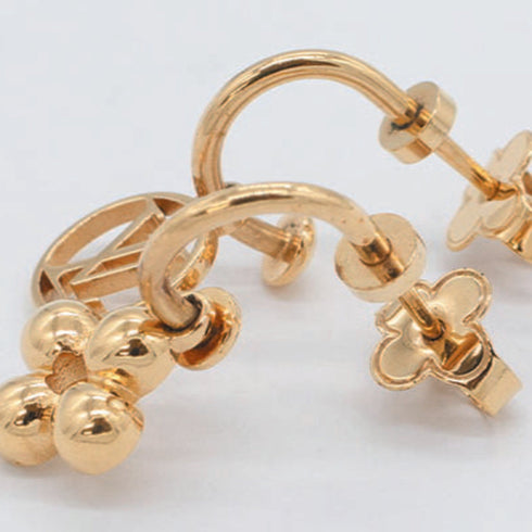 Monogram Clip Earrings Gold Metal Gold-Tone Metal