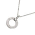 Double Diamond Pendant Necklace 18K White Gold